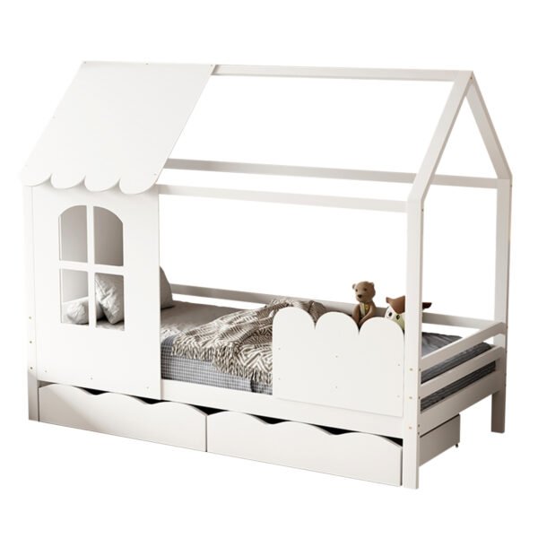 ΠΑΙΔΙΚΟ ΚΡΕΒΑΤΙ τ.MONTESSORI ΜΕ ΣΥΡΤΑΡΙΑ DOMER HM710.03 ΞΥΛΟ ΠΕΥΚΟΥ ΛΕΥΚΟ-ΣΤΡΩΜΑ 90x190εκ