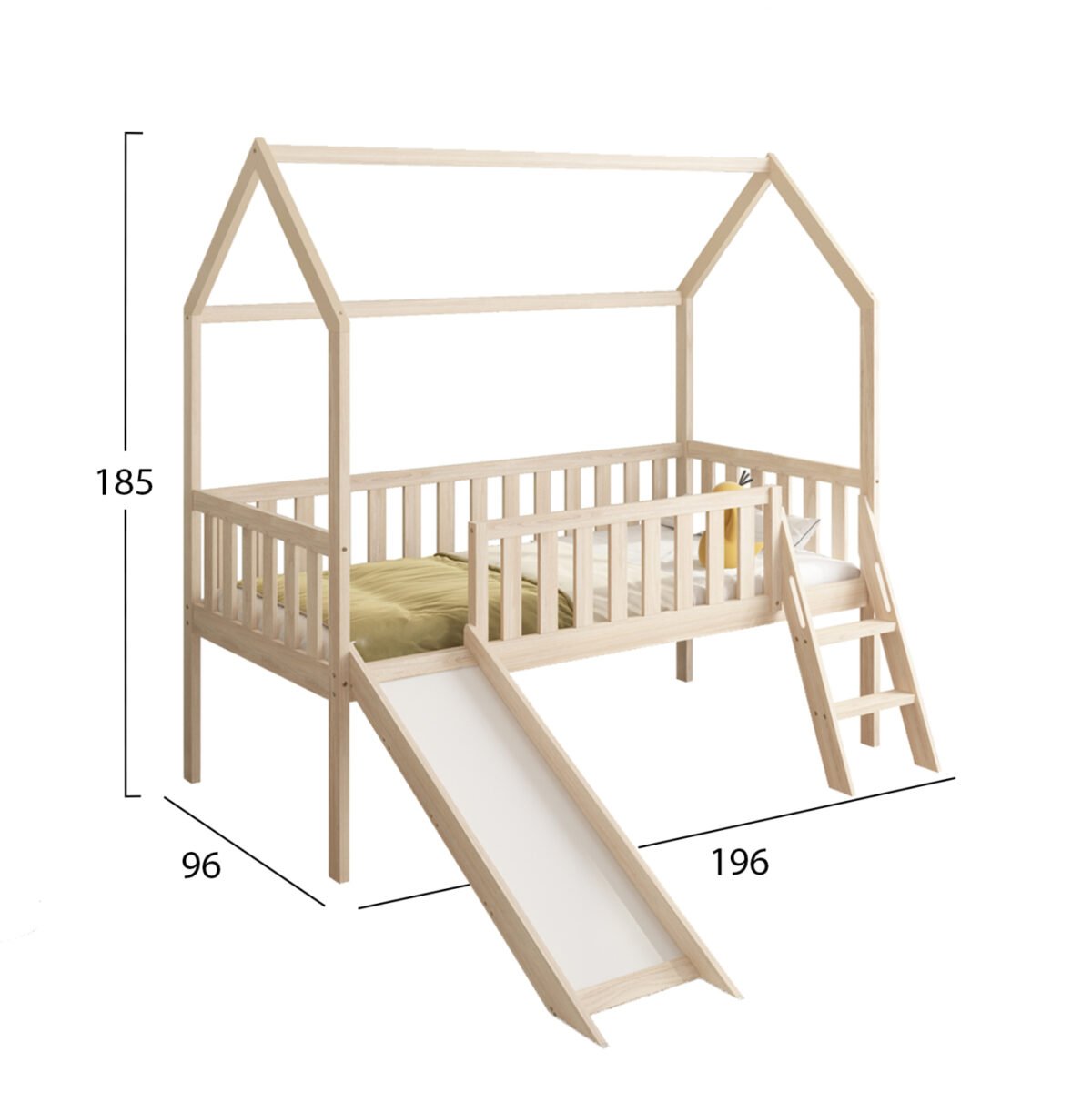 ΠΑΙΔΙΚΟ ΚΡΕΒΑΤΙ τ.MONTESSORI ΜΕ ΤΣΟΥΛΗΘΡΑ PHYLLIS HM701.01 ΞΥΛΟ ΠΕΥΚΟΥ ΦΥΣΙΚΟ ΓΙΑ 90x190εκ - Image 3