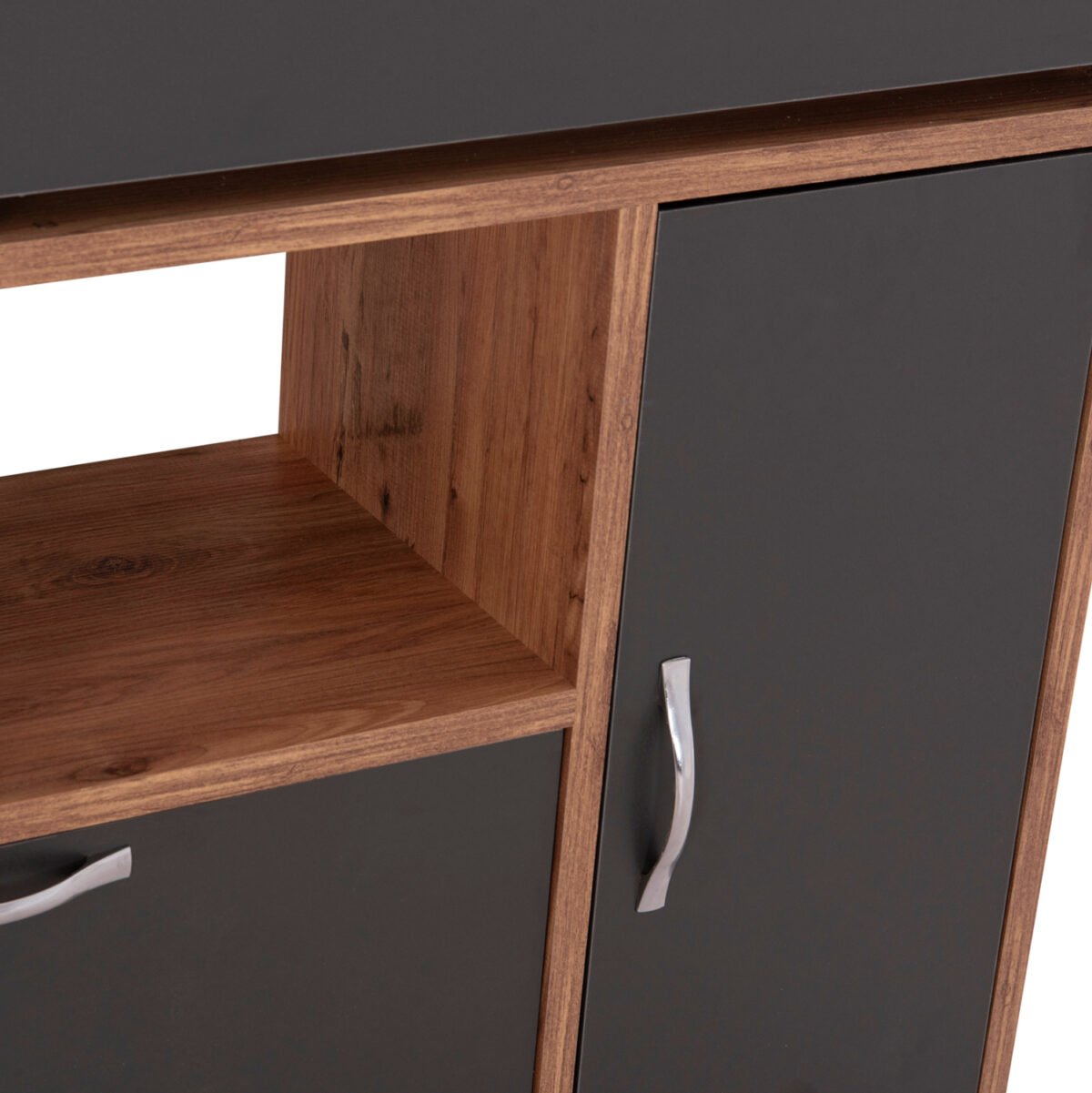 ΠΑΠΟΥΤΣΟΘΗΚΗ MEDY HM18187.02 ΜΕΛΑΜΙΝΗ ΣΕ ΦΥΣΙΚΟ & ΑΝΘΡΑΚΙ-ΜΑΥΡΑ ΠΟΔΙΑ 85x30x108.5Υεκ - Image 9