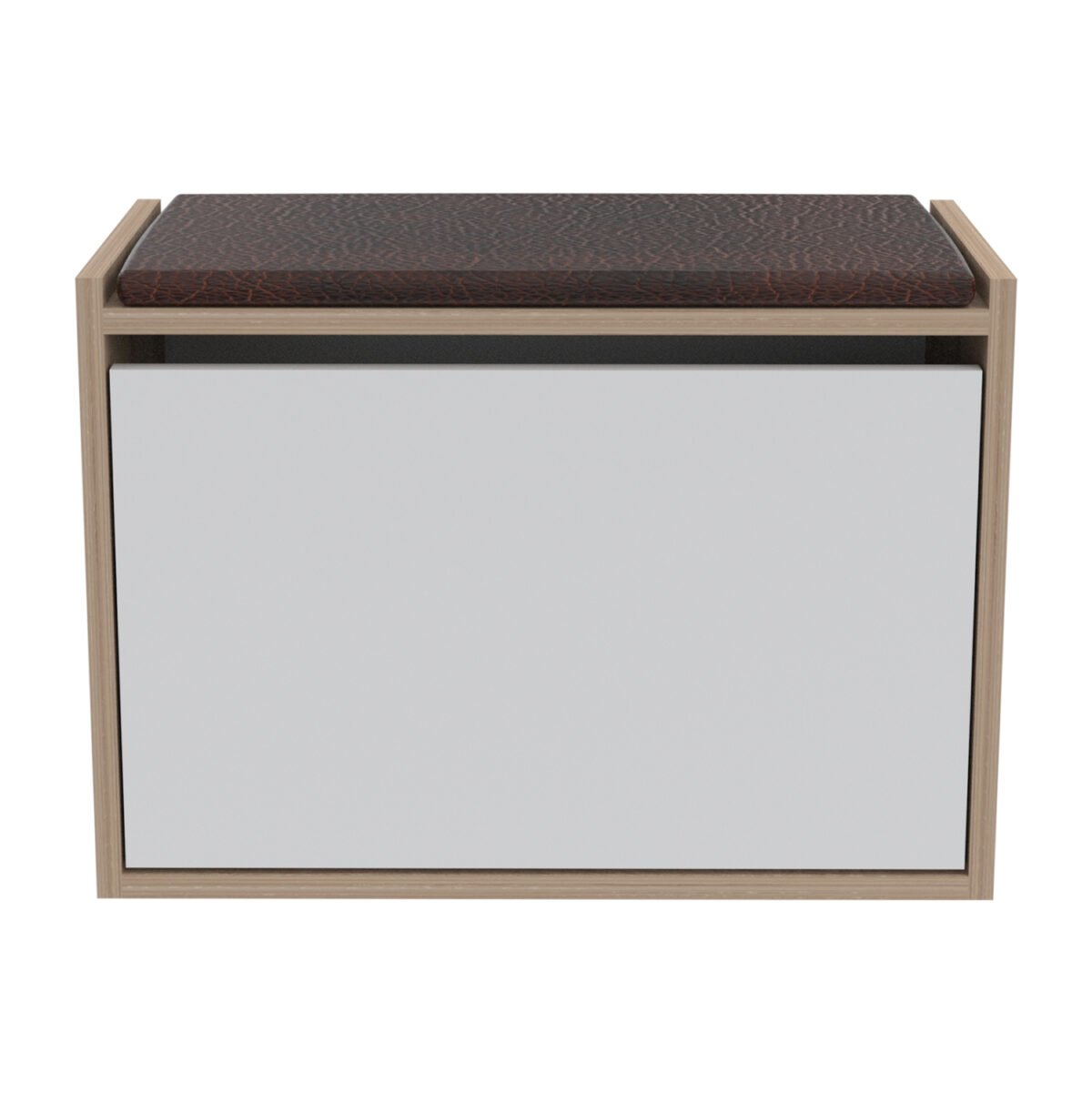 ΠΑΠΟΥΤΣΟΘΗΚΗ ΜΕ ΚΑΘΙΣΜΑ VIDAL HM18190.01 ΜΕΛΑΜΙΝΗ ΣΕ ΣΟΝΑΜΑ-ΛΕΥΚΟ 60x30x45Υεκ. - Image 2