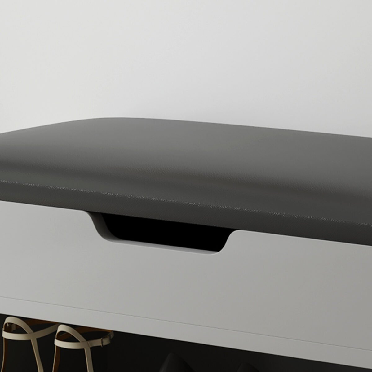 ΠΑΠΟΥΤΣΟΘΗΚΗ ΜΕ ΚΑΘΙΣΜΑ ROMIR HM2477.05 ΜΕΛΑΜΙΝΗ ΓΚΡΙ-ΚΑΘΙΣΜΑ PU ΑΝΘΡΑΚΙ 60x30x44Υ - Image 8