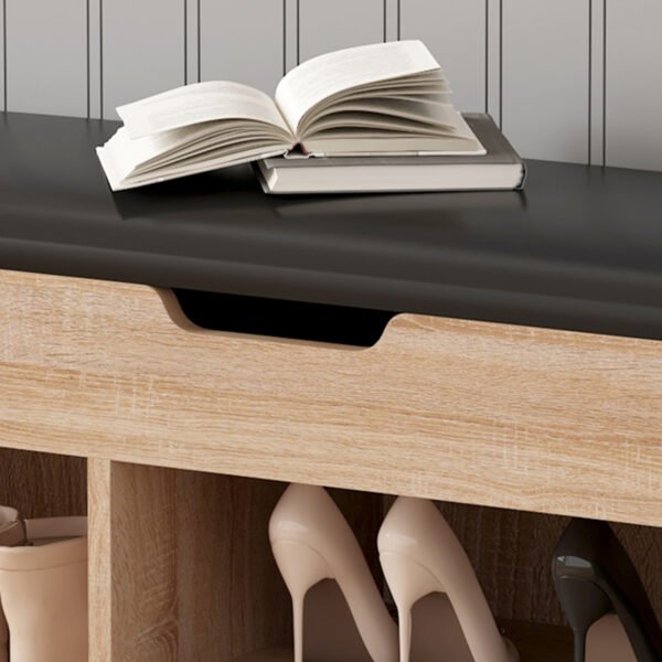 ΠΑΠΟΥΤΣΟΘΗΚΗ ΜΕ ΚΑΘΙΣΜΑ ROMIR HM2478.01 ΜΕΛΑΜΙΝΗ ΣΟΝΑΜΑ-ΚΑΘΙΣΜΑ PU ΚΑΦΕ 100x30x44Υ - Image 7