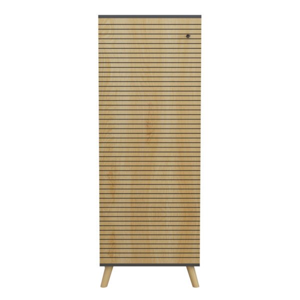 ΠΑΠΟΥΤΣΟΘΗΚΗ-ΝΤΟΥΛΑΠΙ ALVARO HM8954.15 ΜΕΛΑΜΙΝΗ ΑΝΘΡΑΚΙ-ΦΥΣΙΚΟ ΞΥΛΟΥ 50Χ38Χ135Yεκ. - Image 4