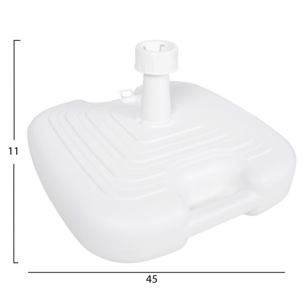 ΠΛΑΣΤΙΚΗ ΒΑΣΗ ΟΜΠΡΕΛΑΣ ΜΕ ΧΕΡΟΥΛΙ SOLBAS HM6112.01 ΛΕΥΚΗ-ΚΟΝΤΑΡΙ 20/38mm 45x45x11Υ - Image 2