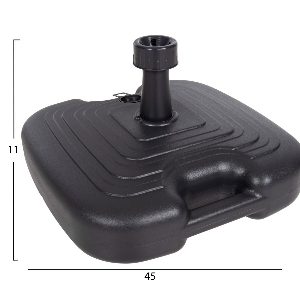 ΠΛΑΣΤΙΚΗ ΒΑΣΗ ΟΜΠΡΕΛΑΣ ΜΕ ΧΕΡΟΥΛΙ SOLBAS HM6112.02 ΑΝΘΡΑΚΙ-ΚΟΝΤΑΡΙ 20/38mm 45x45x11Υ - Image 2