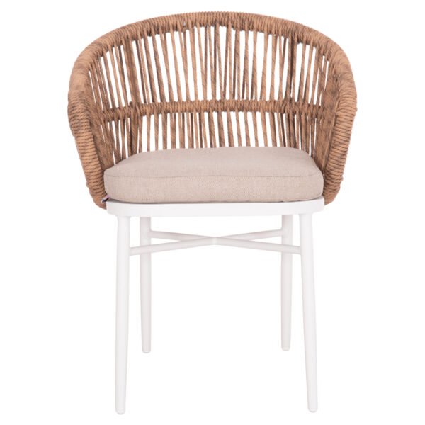 ΠΟΛΥΘΡΟΝΑ ΑΛΟΥΜΙΝΙΟΥ ORIN HM6265.02 ΛΕΥΚΗ-P.E.RATTAN ΦΥΣΙΚΟ-ΜΠΕΖ ΜΑΞΙΛΑΡΙΑ 58x61x75Υ - Image 3