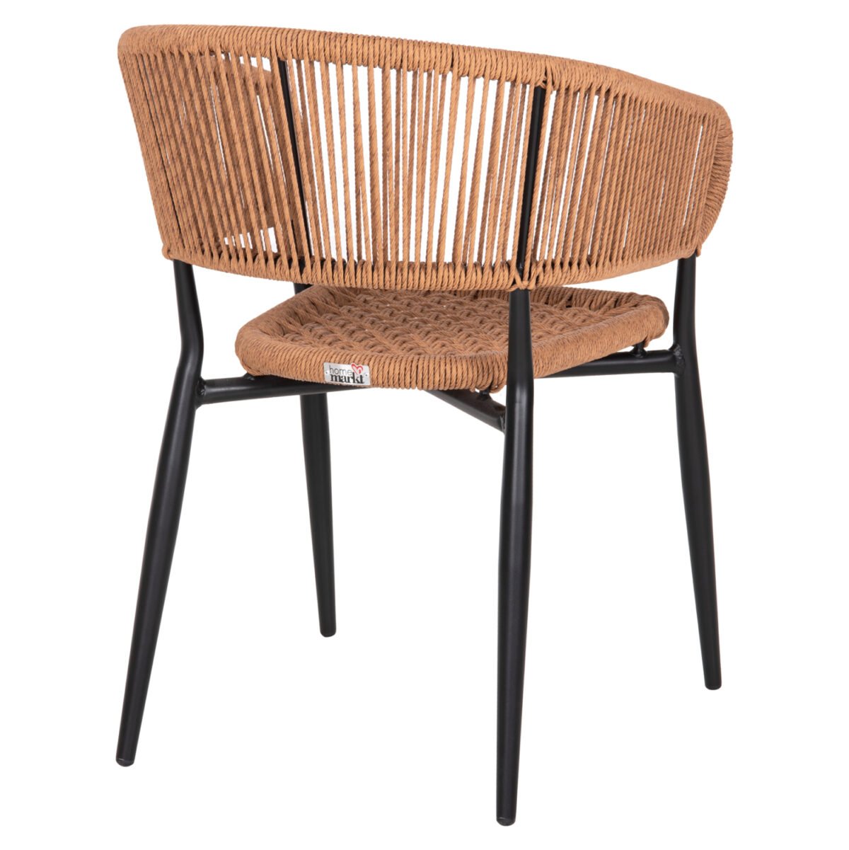 ΠΟΛΥΘΡΟΝΑ ΑΛΟΥΜΙΝΙΟΥ EULO HM5783.13 ΜΑΥΡΗ-ΣΥΝΘΕΤΙΚΟ RATTAN ΜΠΕΖ 55,5x63,5x78Y εκ. - Image 5