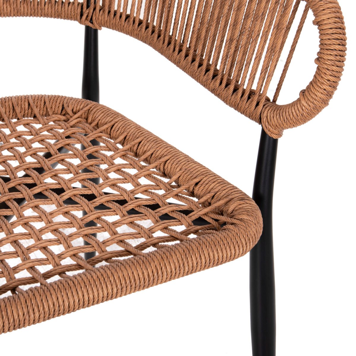 ΠΟΛΥΘΡΟΝΑ ΑΛΟΥΜΙΝΙΟΥ EULO HM5783.13 ΜΑΥΡΗ-ΣΥΝΘΕΤΙΚΟ RATTAN ΜΠΕΖ 55,5x63,5x78Y εκ. - Image 8