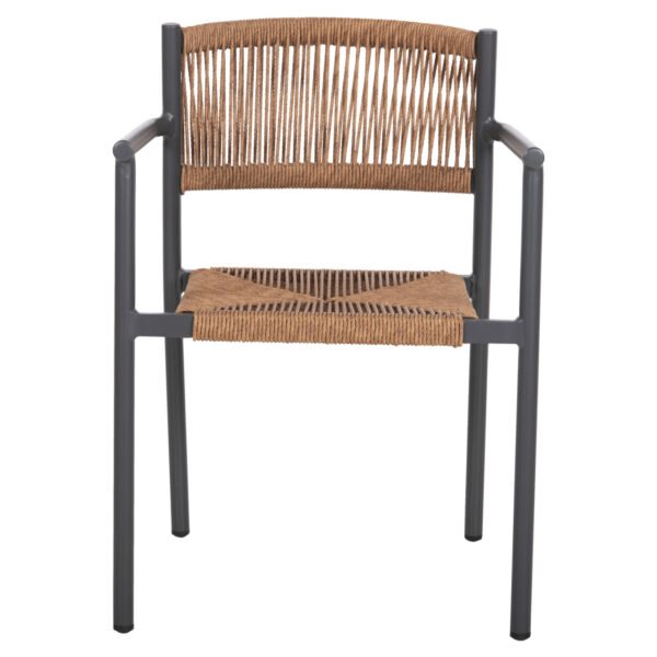 ΠΟΛΥΘΡΟΝΑ ΑΛΟΥΜΙΝΙΟΥ STER HM5786.12 ΑΝΘΡΑΚΙ-ΣΥΝΘ.RATTAN ΜΠΕΖ 55,5x53x78Υεκ. - Image 3