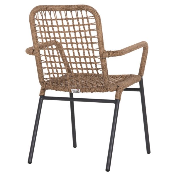 ΠΟΛΥΘΡΟΝΑ ΑΛΟΥΜΙΝΙΟΥ SPANO HM6046 ΑΝΘΡΑΚΙ ΣΚΕΛΕΤΟΣ-ΜΠΕΖ ΣΥΝΘ.RATTAN 55,5x58x81Υεκ. - Image 5