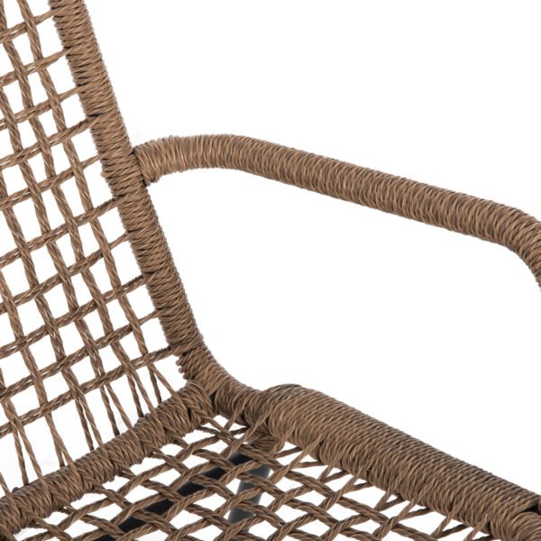 ΠΟΛΥΘΡΟΝΑ ΑΛΟΥΜΙΝΙΟΥ SPANO HM6046 ΑΝΘΡΑΚΙ ΣΚΕΛΕΤΟΣ-ΜΠΕΖ ΣΥΝΘ.RATTAN 55,5x58x81Υεκ. - Image 8