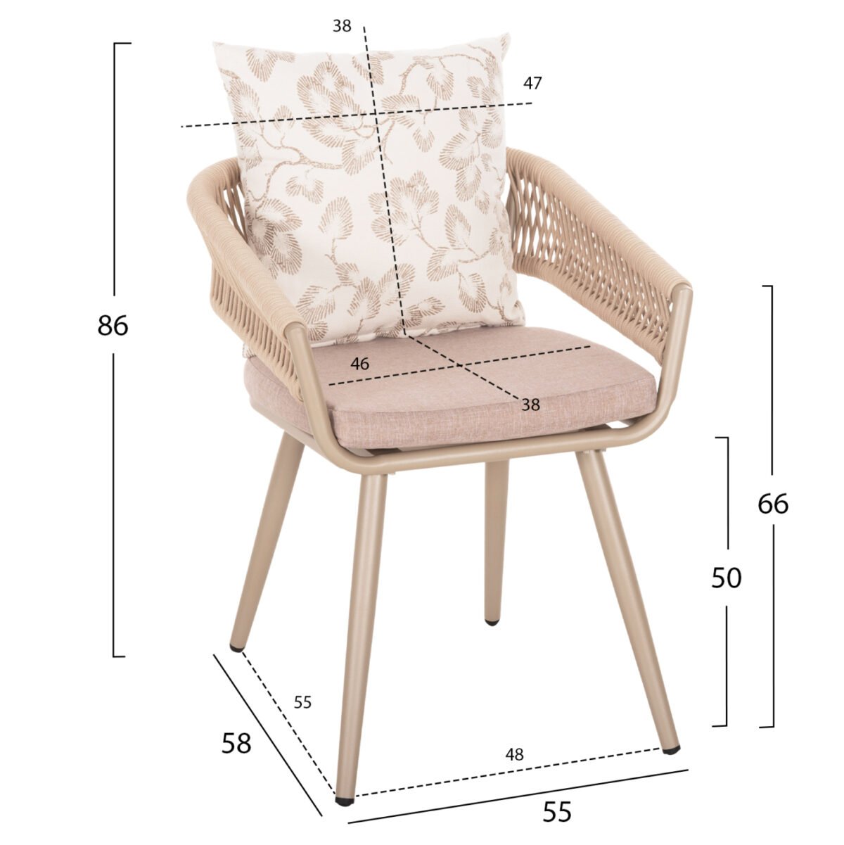 ΠΟΛΥΘΡΟΝΑ ΑΛΟΥΜΙΝΙΟΥ CAMDEN HM6141.04 ΜΑΞΙΛΑΡΙ ΜΕ PRINT-ΚΑΠΟΥΤΣΙΝΟ 56x60x72-87Υεκ - Image 2