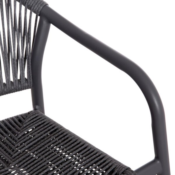 ΠΟΛΥΘΡΟΝΑ ΑΛΟΥΜΙΝΙΟΥ LUCCI HM6266.01 ΣΚΟΥΡΟ ΓΚΡΙ ΣΚΕΛΕΤΟΣ & P.E.RATTAN 58x56x79Υεκ - Image 7