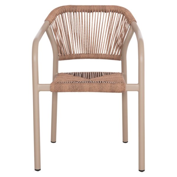 ΠΟΛΥΘΡΟΝΑ ΑΛΟΥΜΙΝΙΟΥ LUCCI HM6266.02 MOKA ΣΚΕΛΕΤΟΣ-P.E.RATTAN ΦΥΣΙΚΟ 58x56x79Υεκ - Image 3