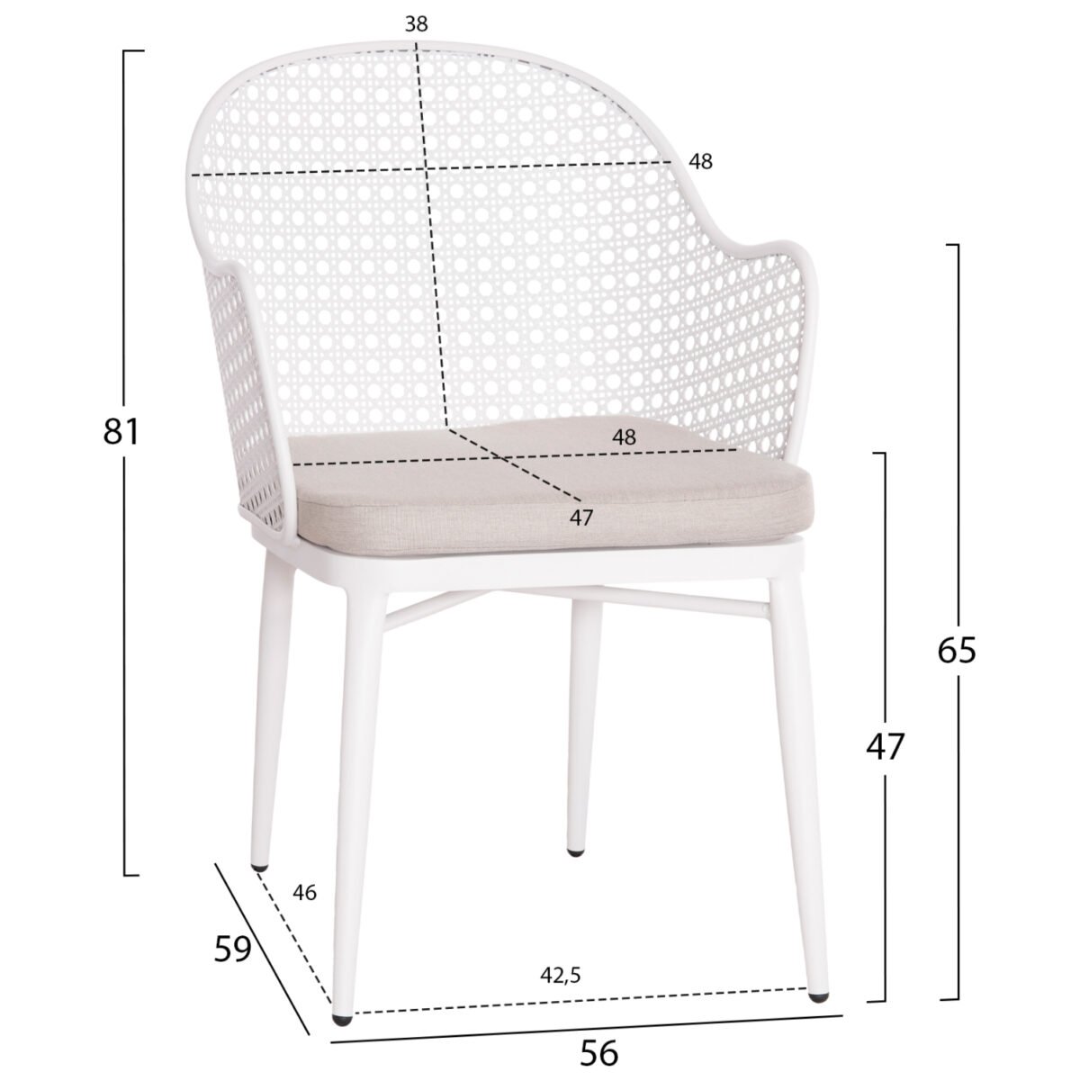ΠΟΛΥΘΡΟΝΑ ΑΛΟΥΜΙΝΙΟΥ OREGO HM6268.02 ΛΕΥΚΗ-ΜΑΞΙΛΑΡΙ ΑΝΟΙΧΤΟ ΓΚΡΙ 56x59x81Υεκ. - Image 2
