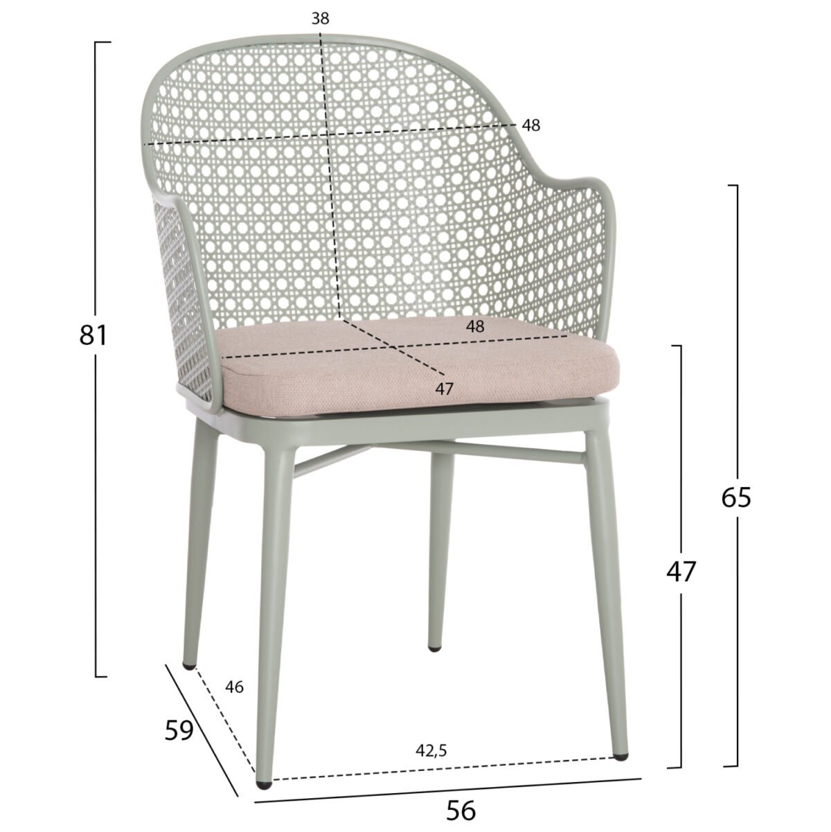 ΠΟΛΥΘΡΟΝΑ ΑΛΟΥΜΙΝΙΟΥ OREGO HM6268.06 ΦΥΣΤΙΚΙ-ΜΑΞΙΛΑΡΙ ΜΠΕΖ 56x59x81Υεκ. - Image 2