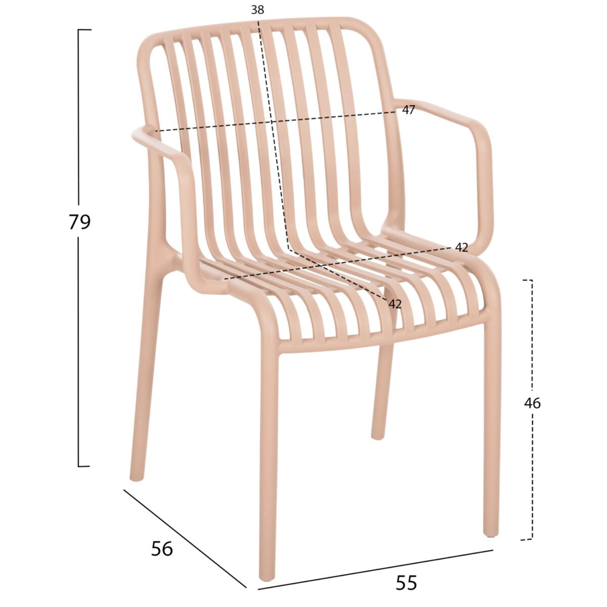 ΠΟΛΥΘΡΟΝΑ ΕΞΩΤ.ΧΩΡΟΥ CONVEE HM6105.04 ΚΑΠΟΥΤΣΙΝΟ ΠΟΛΥΠΡΟΠΥΛΕΝΙΟ 55x56x79Yεκ. - Image 2