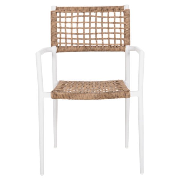 ΠΟΛΥΘΡΟΝΑ TRILAN HM6044.01 ΑΛΟΥΜΙΝΙΟ ΛΕΥΚΟ ΜΕ ΣΥΝΘΕΤΙΚΟ RATTAN ΦΥΣΙΚΟ 55,5x55x84Υεκ. - Image 3