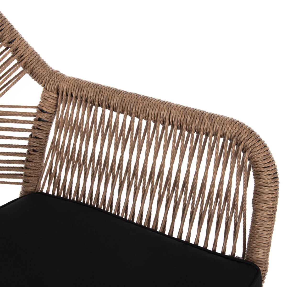 ΠΟΛΥΘΡΟΝΑ TOPIN HM6048.02 ΑΛΟΥΜΙΝΙΟ ΜΑΥΡΟ-P.E. RATTAN ΜΠΕΖ-ΜΑΞΙΛΑΡΙ ΜΑΥΡΟ 57x65x84Υ εκ - Image 9