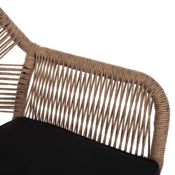 ΠΟΛΥΘΡΟΝΑ TOPIN HM6048.02 ΑΛΟΥΜΙΝΙΟ ΜΑΥΡΟ-P.E. RATTAN ΜΠΕΖ-ΜΑΞΙΛΑΡΙ ΜΑΥΡΟ 57x65x84Υ εκ - Image 9