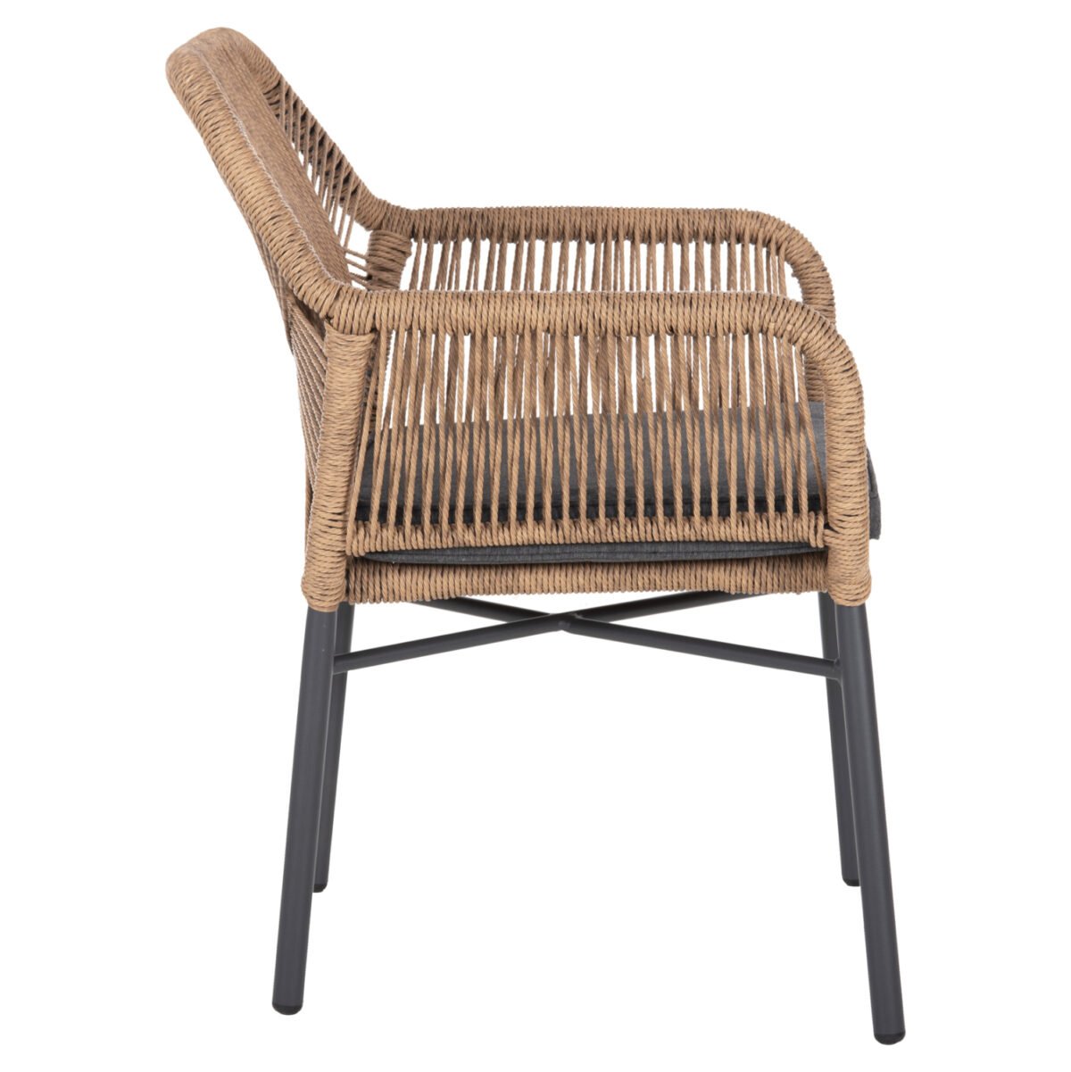 ΠΟΛΥΘΡΟΝΑ TOPIN HM6048.03 ΑΛΟΥΜΙΝΙΟ ΑΝΘΡΑΚΙ-P.E. RATTAN ΜΠΕΖ-ΜΑΞΙΛΑΡΙ ΑΝΘΡΑΚΙ - Image 4