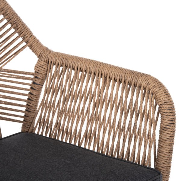 ΠΟΛΥΘΡΟΝΑ TOPIN HM6048.03 ΑΛΟΥΜΙΝΙΟ ΑΝΘΡΑΚΙ-P.E. RATTAN ΜΠΕΖ-ΜΑΞΙΛΑΡΙ ΑΝΘΡΑΚΙ - Image 9