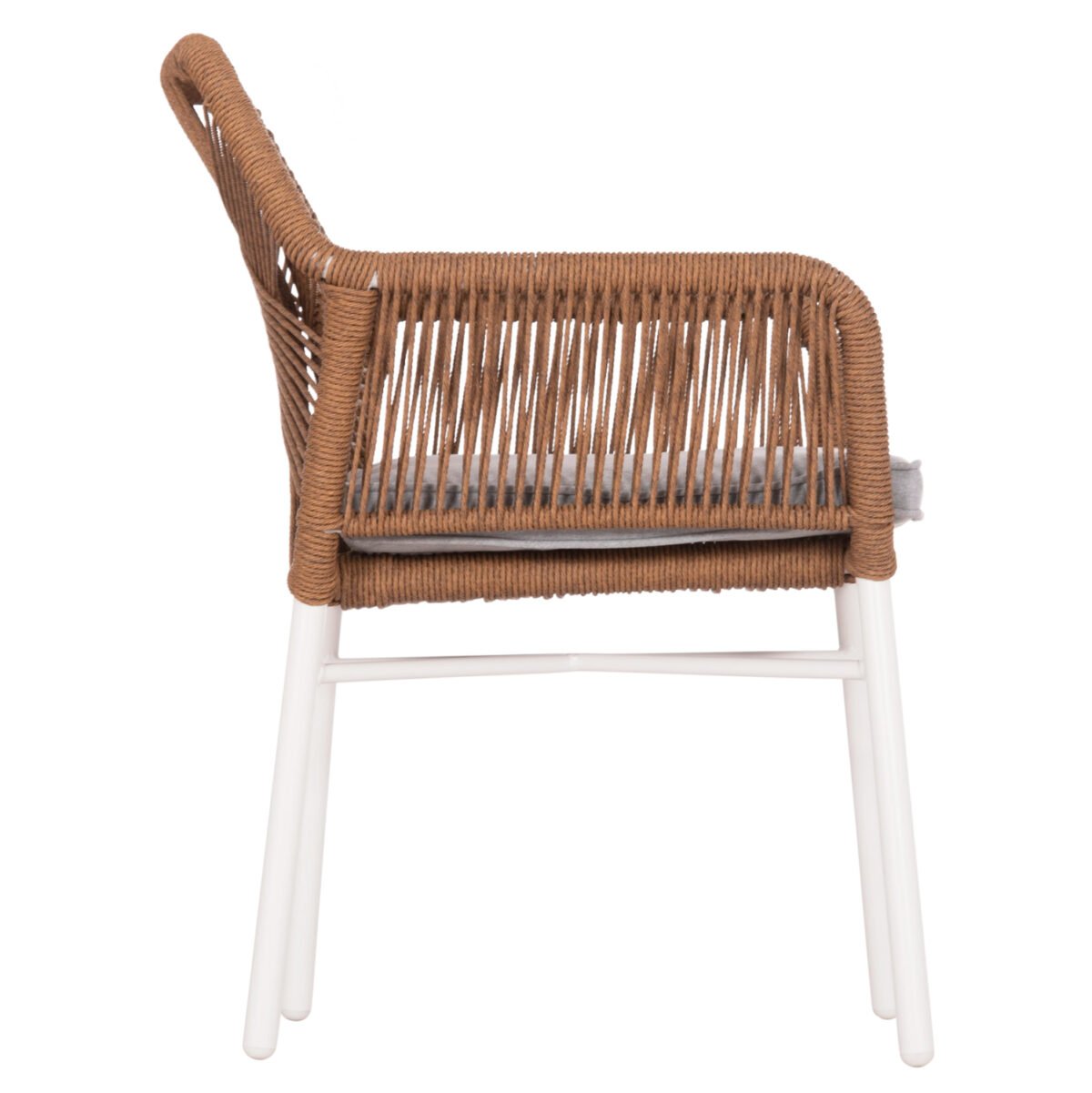 ΠΟΛΥΘΡΟΝΑ TOPIN HM6048.11 ΑΛΟΥΜΙΝΙΟ ΛΕΥΚΟ-P.E. RATTAN ΜΠΕΖ 59x63x81Υεκ - Image 4