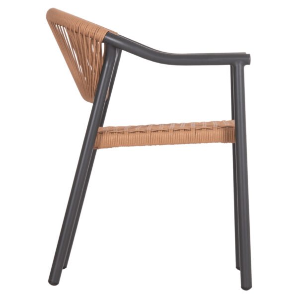 ΠΟΛΥΘΡΟΝΑ KERLY HM6050.10 ΑΛΟΥΜΙΝΙΟ ΣΚΟΥΡΟ ΓΚΡΙ--ΜΠΕΖ ΣΥΝΘΕΤΙΚΟ RATTAN 54x58,5x76Υεκ - Image 4