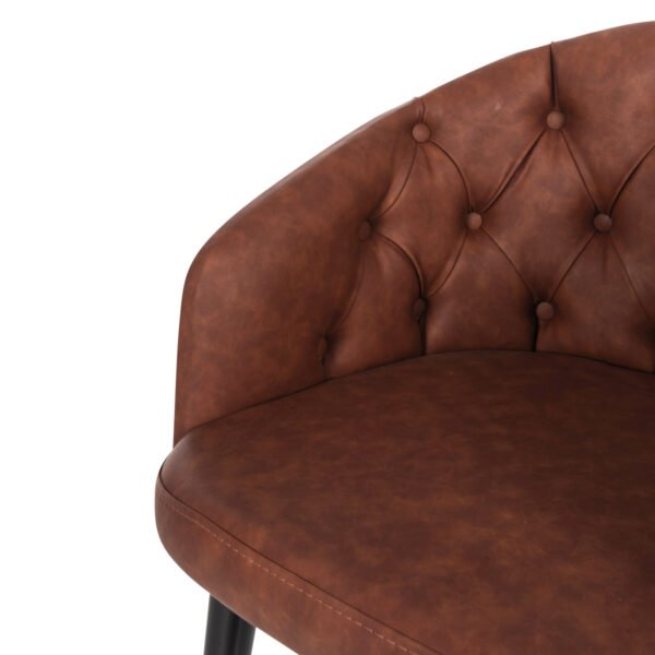 ΠΟΛΥΘΡΟΝΑ LORETTA HM9271.53 ΜΕ ΤΑΜΠΑ ΤΕΧΝΟΔΕΡΜΑ & ΞΥΛΙΝΑ ΜΑΥΡΑ ΠΟΔΙΑ 53x60x82Υεκ. - Image 8