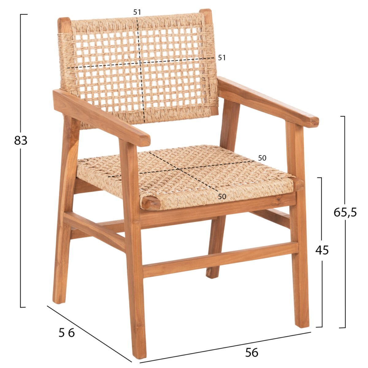 ΠΟΛΥΘΡΟΝΑ BJORN HM9403.21 ΜΑΣΙΦ ΞΥΛΟ ΤEAK ΦΥΣΙΚΟ-ΣΧΟΙΝΙ 56x56x83Υ εκ. - Image 2