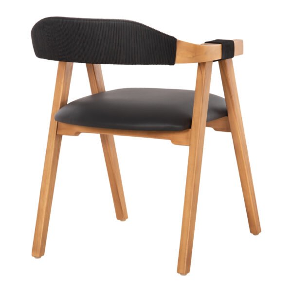 ΠΟΛΥΘΡΟΝΑ RIMINI HM9867.02 ΞΥΛΟ TEAK ΦΥΣΙΚΟ-ΜΑΥΡΟ ΣΧΟΙΝΙ & PU ΚΑΘΙΣΜΑ 60x61x76Υεκ. - Image 5