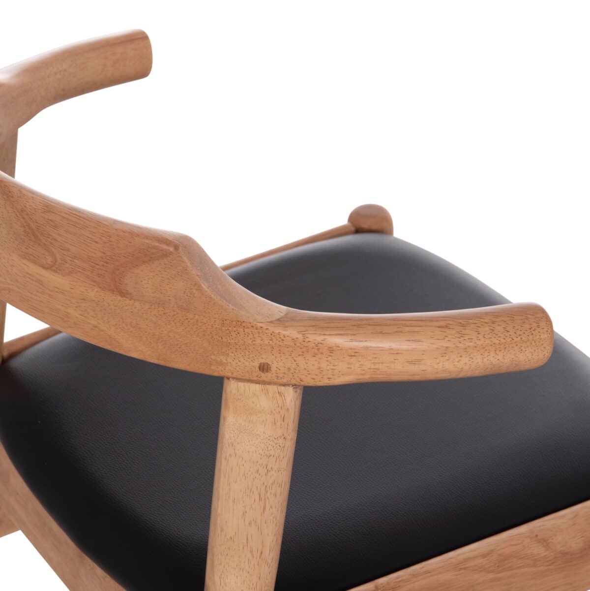 ΠΟΛΥΘΡΟΝΑ CERSEI HM9946.01 RUBBERWOOD ΣΕ LIGHT OAK & PU ΣΕ ΜΑΥΡΟ 57x53x72Υεκ - Image 10