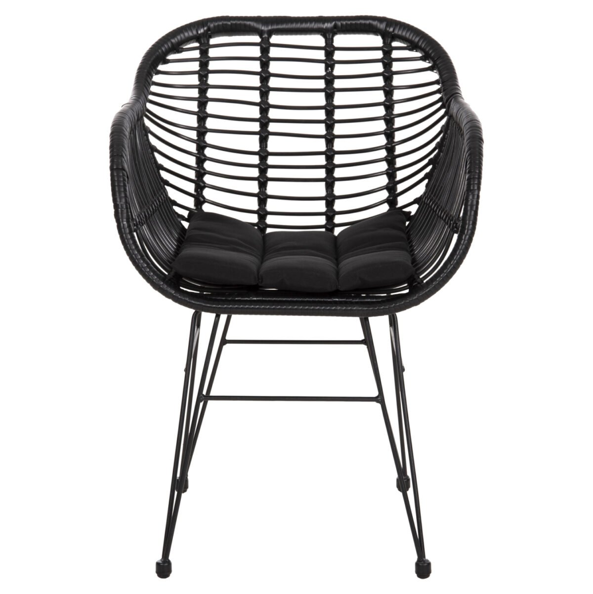 ΠΟΛΥΘΡΟΝΑ ΜΕ ΜΑΞΙΛΑΡΙ ΜΕΤΑΛΛΙΚΗ ALLEGRA HM5450.32 ΜΕ WICKER ΜΑΥΡΟ 58x59x82Υεκ. - Image 3