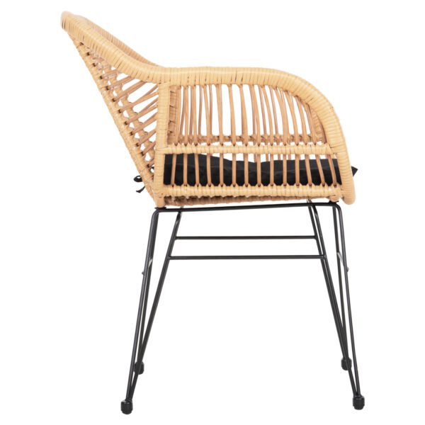 ΠΟΛΥΘΡΟΝΑ ΜΕ ΜΑΞΙΛΑΡΙ ΜΕΤΑΛΛΙΚΗ ALLEGRA HM5450.31 ΜΕ WICKER ΜΠΕΖ 58x59x82Υ - Image 4