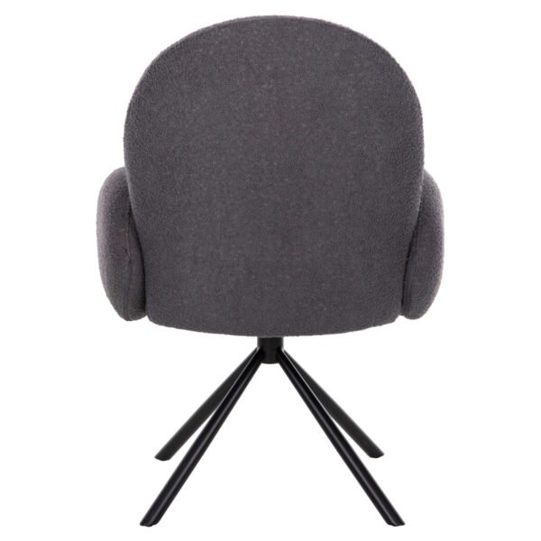 ΠΟΛΥΘΡΟΝΑ ΠΕΡΙΣΤΡΕΦ. WINON HM9778.01 ΓΚΡΙ TEDDY ΥΦΑΣΜΑ-ΜΑΥΡΟ ΜΕΤΑΛΛΟ 65x67x92Υ εκ. - Image 6