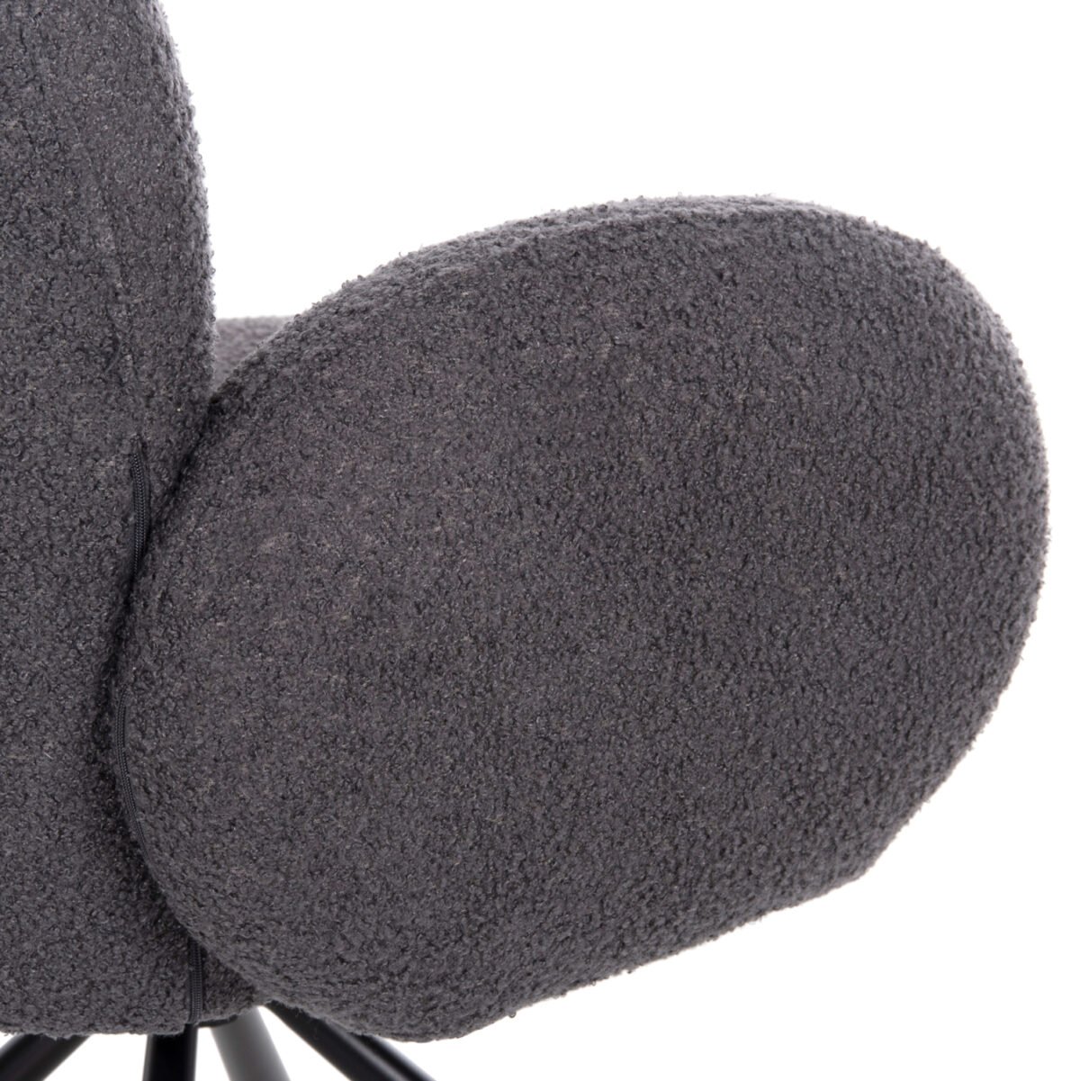 ΠΟΛΥΘΡΟΝΑ ΠΕΡΙΣΤΡΕΦ. WINON HM9778.01 ΓΚΡΙ TEDDY ΥΦΑΣΜΑ-ΜΑΥΡΟ ΜΕΤΑΛΛΟ 65x67x92Υ εκ. - Image 9