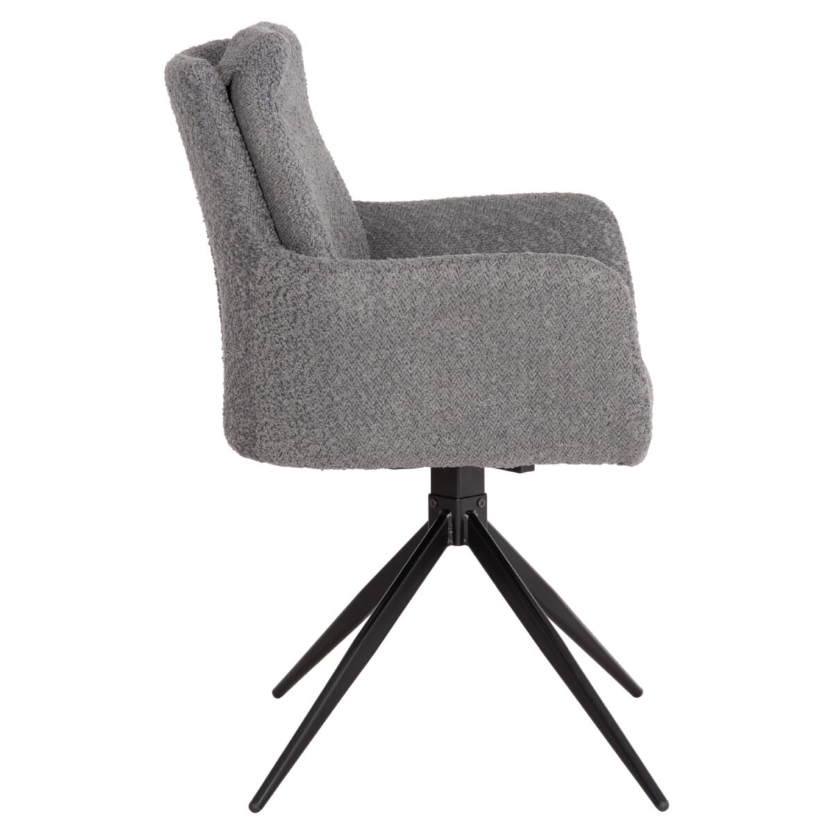 ΠΟΛΥΘΡΟΝΑ ΠΕΡΙΣΤΡΕΦ. BLANS HM9942.01 ΓΚΡΙ ΜΠΟΥΚΛΕ ΥΦΑΣΜΑ-ΜΕΤΑΛΛΙΚΑ ΠΟΔΙΑ 62x60x90Υ - Image 4