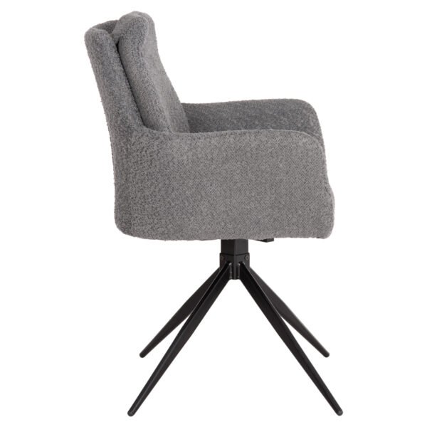 ΠΟΛΥΘΡΟΝΑ ΠΕΡΙΣΤΡΕΦ. BLANS HM9942.01 ΓΚΡΙ ΜΠΟΥΚΛΕ ΥΦΑΣΜΑ-ΜΕΤΑΛΛΙΚΑ ΠΟΔΙΑ 62x60x90Υ - Image 4