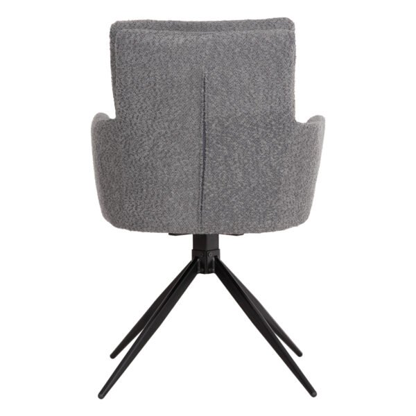 ΠΟΛΥΘΡΟΝΑ ΠΕΡΙΣΤΡΕΦ. BLANS HM9942.01 ΓΚΡΙ ΜΠΟΥΚΛΕ ΥΦΑΣΜΑ-ΜΕΤΑΛΛΙΚΑ ΠΟΔΙΑ 62x60x90Υ - Image 6