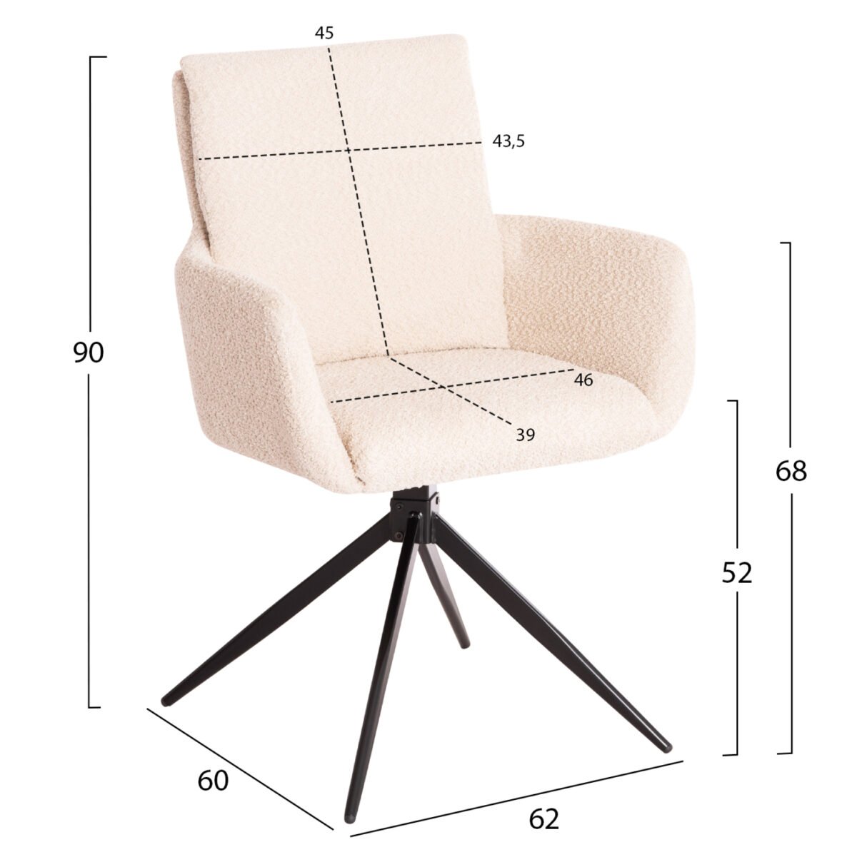 ΠΟΛΥΘΡΟΝΑ ΠΕΡΙΣΤΡΕΦ. BLANS HM9942.07 ΜΠΕΖ ΜΠΟΥΚΛΕ ΥΦΑΣΜΑ-ΜΕΤΑΛΛΙΚΑ ΠΟΔΙΑ 62x60x90Υ - Image 2