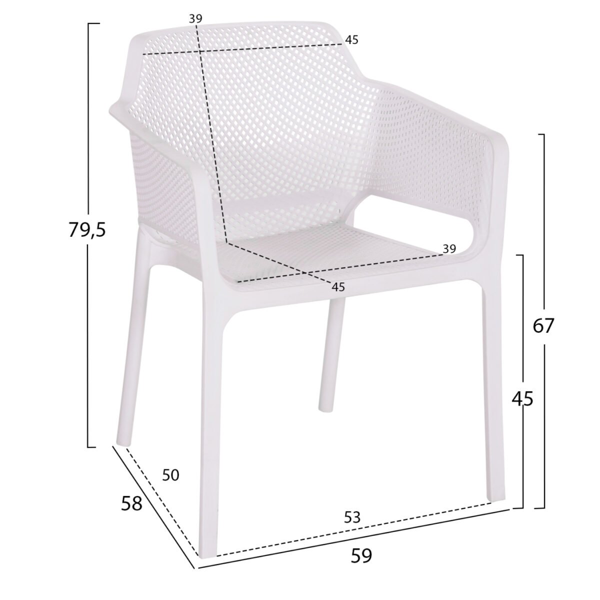 ΠΟΛΥΘΡΟΝΑ ΠΟΛΥΠΡΟΠΥΛΕΝΙΟΥ JOHN HM6103.01 ΛΕΥΚΗ 59x58x79.5Υεκ. - Image 2