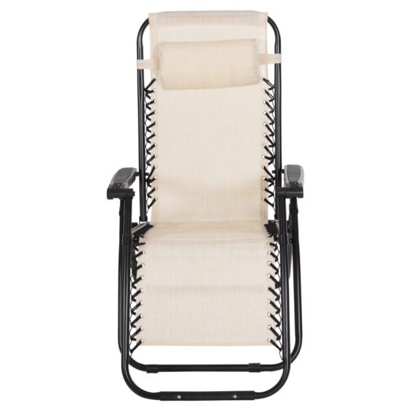 ΠΟΛΥΘΡΟΝΑ RELAX COMPANION HM5095.12 ΜΠΕΖ TEXTILENE-ΜΑΥΡΟ ΜΕΤΑΛΛΟ 67x145x110Υεκ. - Image 4