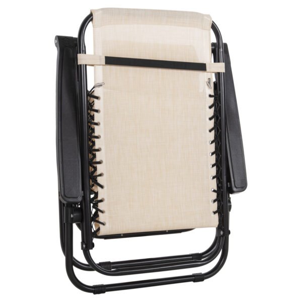 ΠΟΛΥΘΡΟΝΑ RELAX COMPANION HM5095.12 ΜΠΕΖ TEXTILENE-ΜΑΥΡΟ ΜΕΤΑΛΛΟ 67x145x110Υεκ. - Image 7