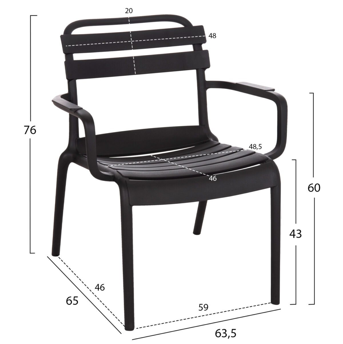 ΠΟΛΥΘΡΟΝΑ ΣΑΛΟΝΙΟΥ ΠΟΛΥΠΡΟΠΥΛΕΝΙΟΥ KORVER HM6333.02 ΜΑΥΡΗ 63.5x65x76Υεκ. - Image 2