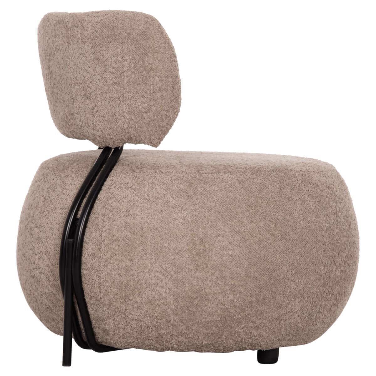 ΠΟΛΥΘΡΟΝΑ ΣΤΡΟΓΓΥΛΗ KARSEN HM9598.08 ΣΚΟΥΡΟ ΜΠΕΖ ΜΠΟΥΚΛΕ ΥΦΑΣΜΑ 79x82x74Υεκ. - Image 4