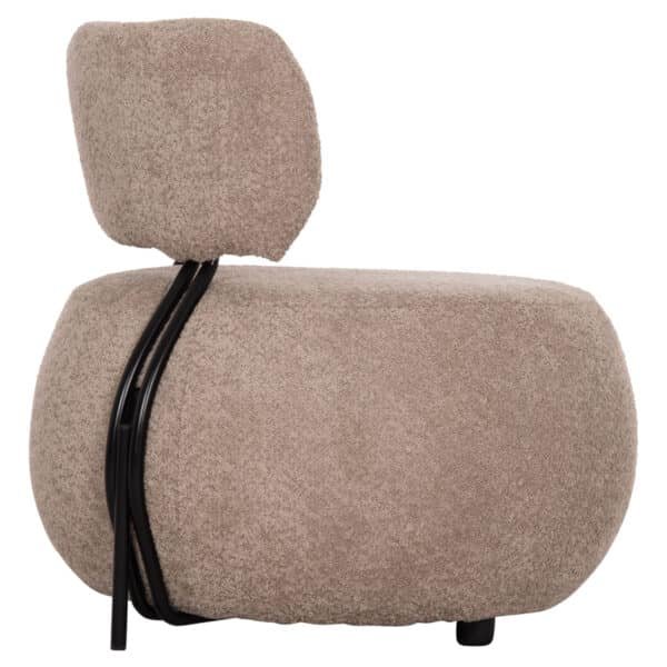 ΠΟΛΥΘΡΟΝΑ ΣΤΡΟΓΓΥΛΗ KARSEN HM9598.08 ΣΚΟΥΡΟ ΜΠΕΖ ΜΠΟΥΚΛΕ ΥΦΑΣΜΑ 79x82x74Υεκ. - Image 4