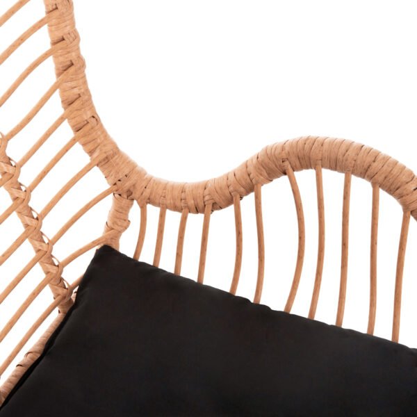 ΠΟΛΥΘΡΟΝΑ ΣΤΥΛ ΜΠΕΡΖΕΡΑΣ ALLEGRA HM5704.11 P.E.RATTAN ΜΠΕΖ-ΜΑΥΡΟ ΜΕΤΑΛΛΟ 66x59x90Υεκ. - Image 8