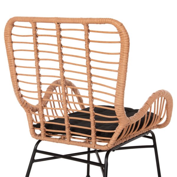 ΠΟΛΥΘΡΟΝΑ ΣΤΥΛ ΜΠΕΡΖΕΡΑΣ ALLEGRA HM5704.11 P.E.RATTAN ΜΠΕΖ-ΜΑΥΡΟ ΜΕΤΑΛΛΟ 66x59x90Υεκ. - Image 9