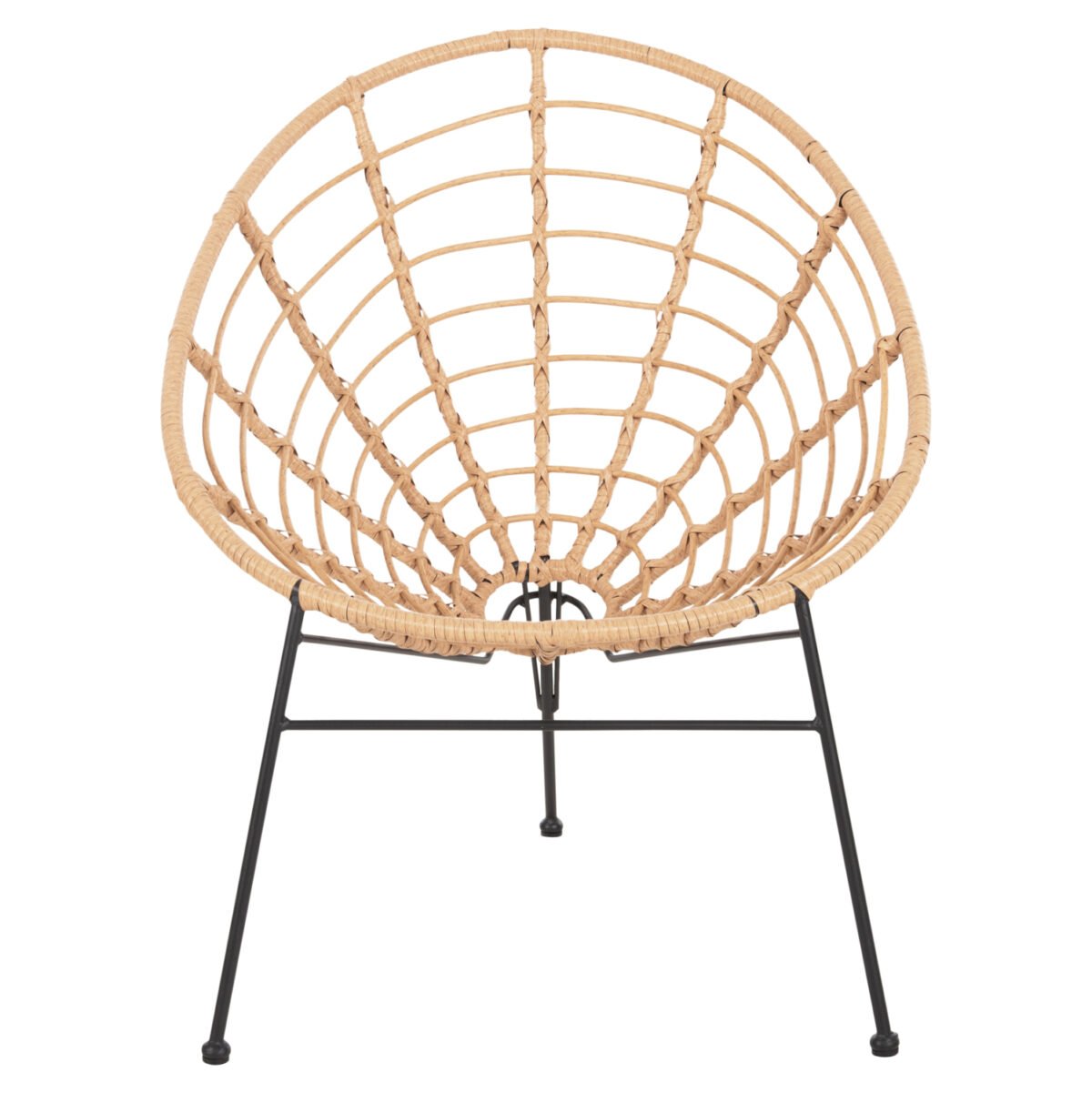 ΠΟΛΥΘΡΟΝΑ ΤΥΠΟΥ ΦΩΛΙΑ ΜΕΤΑΛΛΙΚΗ ALLEGRA HM5458.11 ΜΕ WICKER ΜΠΕΖ 73x78x88Υεκ. - Image 3