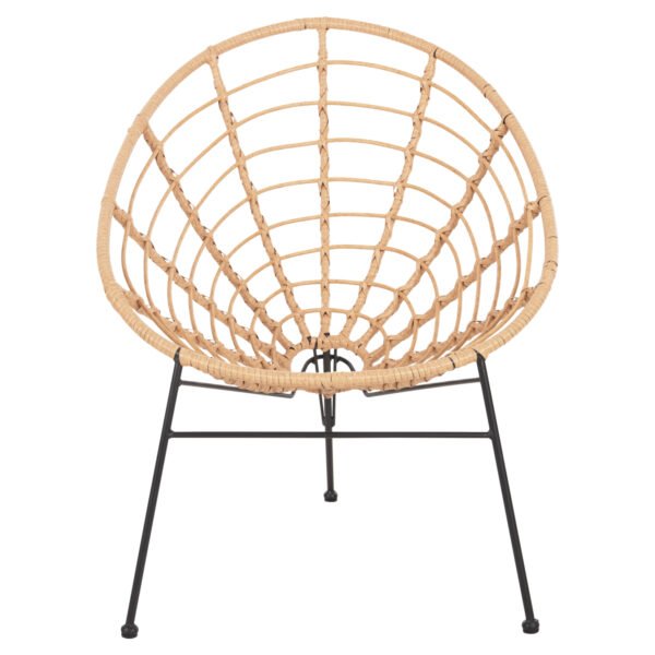 ΠΟΛΥΘΡΟΝΑ ΤΥΠΟΥ ΦΩΛΙΑ ΜΕΤΑΛΛΙΚΗ ALLEGRA HM5458.11 ΜΕ WICKER ΜΠΕΖ 73x78x88Υεκ. - Image 3